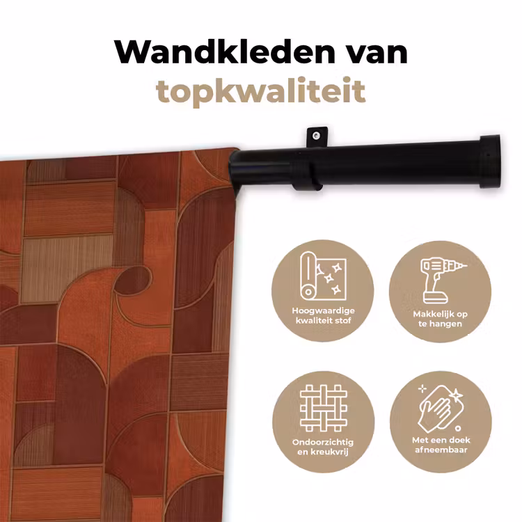 Geometrisch - Abstract - Textuur - Bruin Wandkleed katoen klein 269 -sfeer2