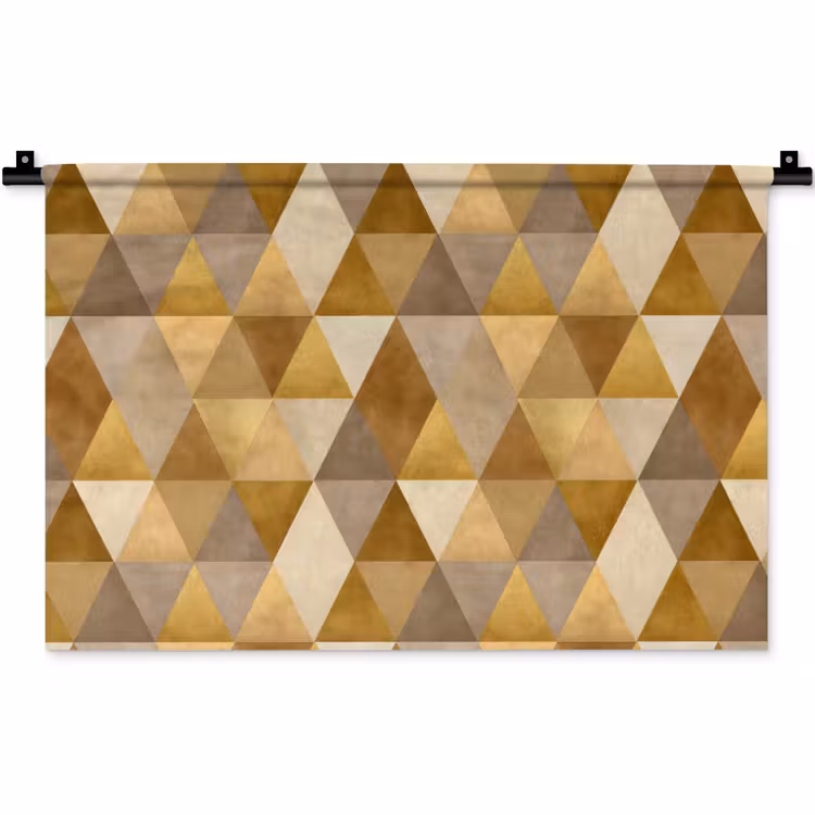 Geometrisch - Driehoek - Goud Wandkleed katoen klein 269 -zz3d