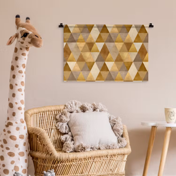 Geometrisch - Driehoek - Goud Wandkleed katoen klein 269 -wsfeer5_kind