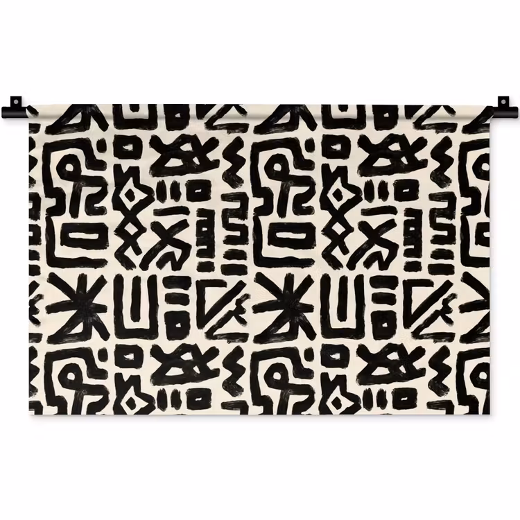 Geometrisch - Figuren - Zwart Wandkleed katoen klein 269 -zz3d