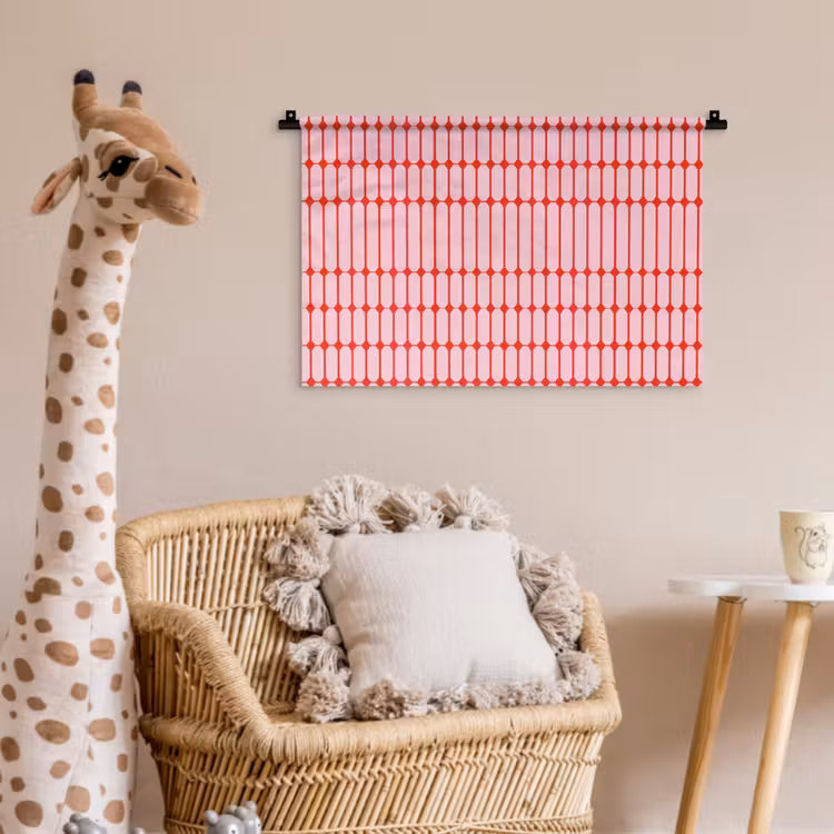 Geometrisch - Minimalistisch - Rood - Roze Wandkleed katoen klein 269 -wsfeer5_kind