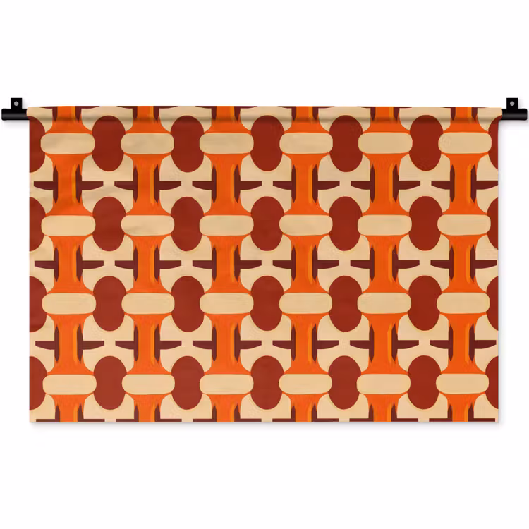 Geometrisch - Retro - Oranje Wandkleed katoen klein 269 -zz3d