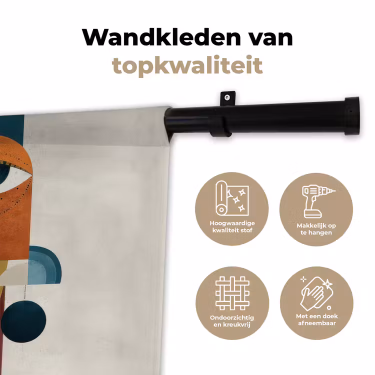Geometrisch - Strakke vormen - Kleurrijk Wandkleed katoen klein -sfeer2