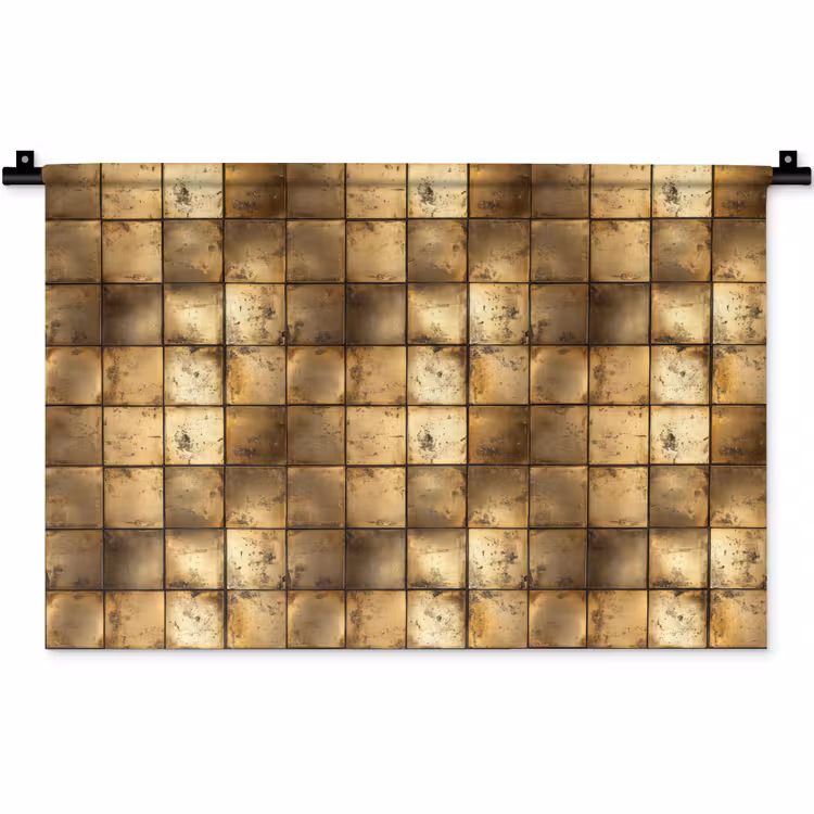 Geometrisch - Tegels - Goud Wandkleed katoen klein 269 -zz3d
