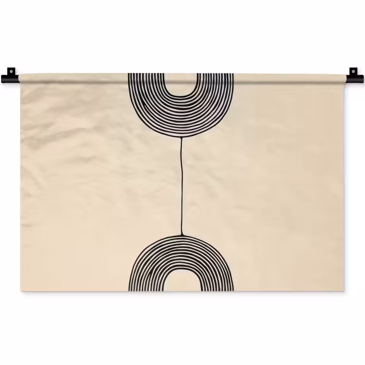 Geometrische bogen - Minimalistisch - Symmetrisch Wandkleed katoen klein -zz3d