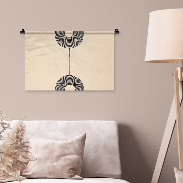Geometrische bogen - Minimalistisch - Symmetrisch Wandkleed katoen klein -sfeer4