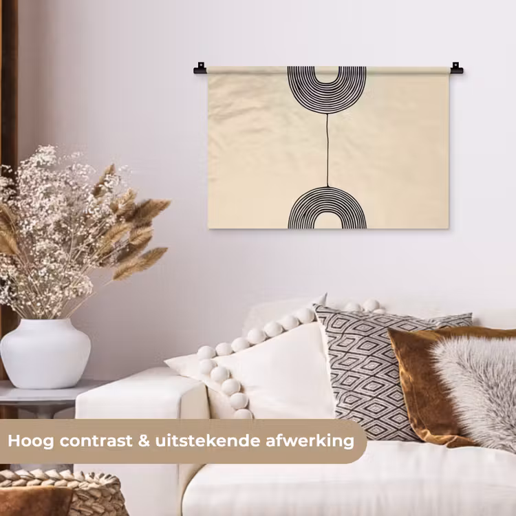 Geometrische bogen - Minimalistisch - Symmetrisch Wandkleed katoen klein -sfeer1