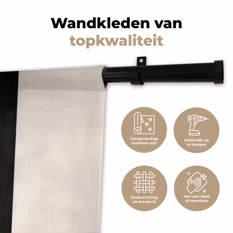 Geometrische - Vormen - Wit Wandkleed katoen klein -sfeer2