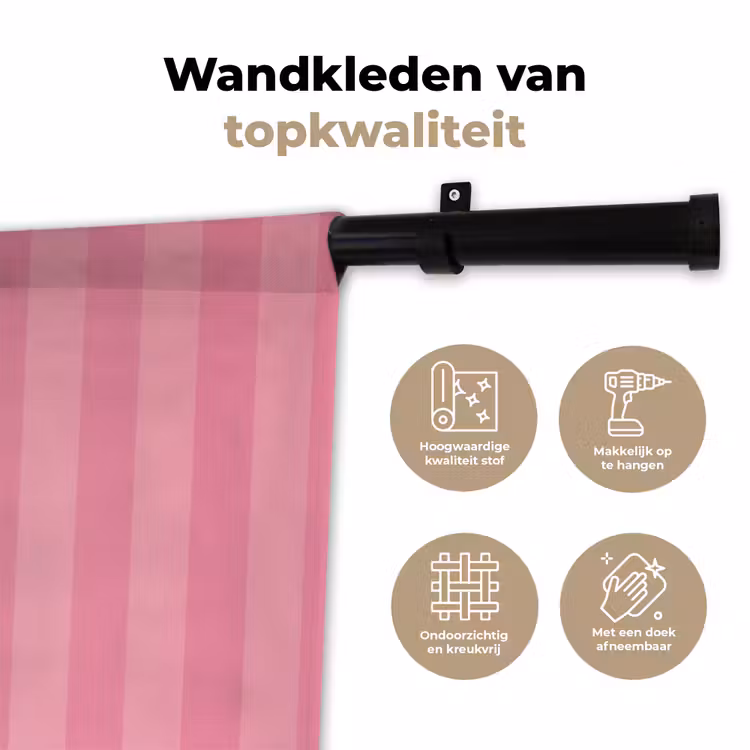 Gestreept - Roze - Chéri Wandkleed katoen klein -sfeer2