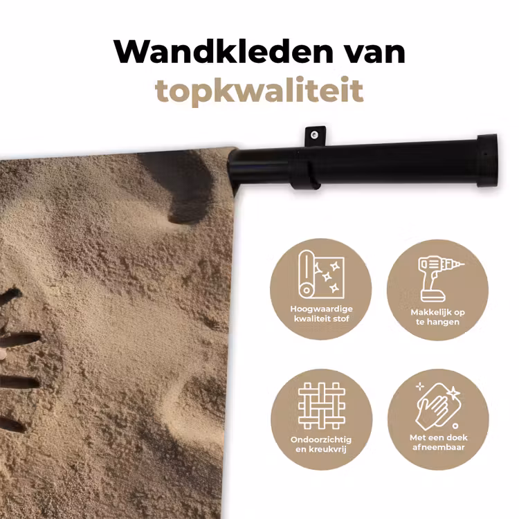 Gezichtje - Zon - Zand - Getekend Wandkleed katoen klein -sfeer2