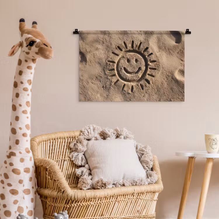 Gezichtje - Zon - Zand - Getekend Wandkleed katoen klein -wsfeer5_kind