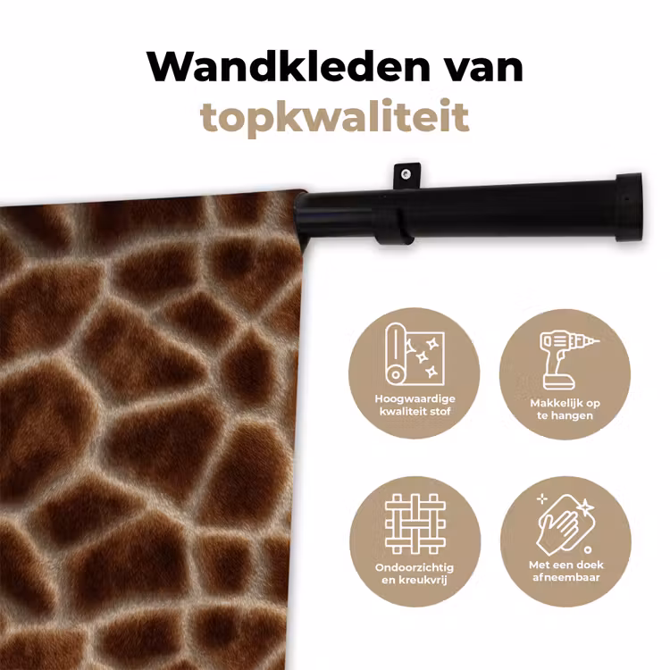 Giraf - Bruin - Vacht Wandkleed katoen klein 269 -sfeer2
