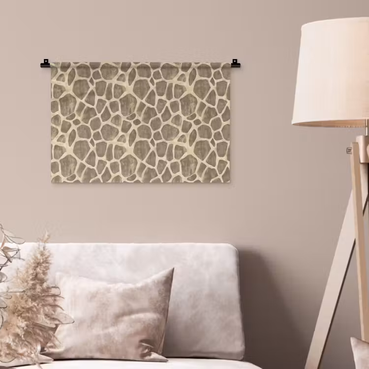 Giraf - Patroon - Beige - Bruin Wandkleed katoen klein 269 -sfeer4