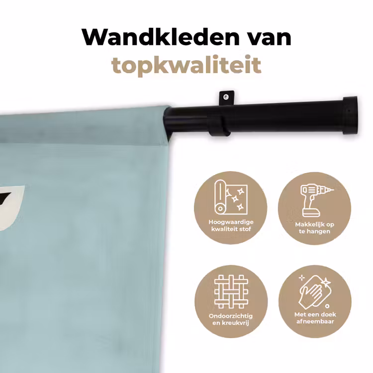 Giraffe - Illustratie - Bruin - Minimalistisch Wandkleed katoen klein -sfeer2