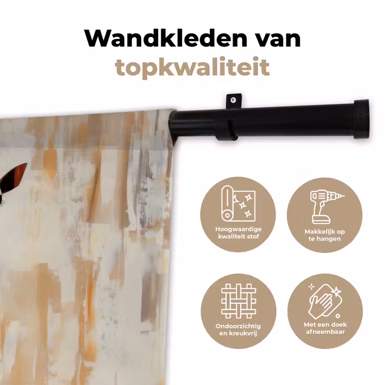Giraffen - Cartoon - Crème Wandkleed katoen klein -sfeer2