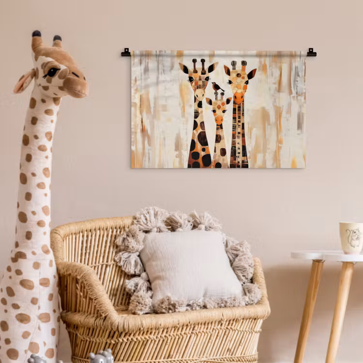 Giraffen - Cartoon - Crème Wandkleed katoen klein -wsfeer5_kind