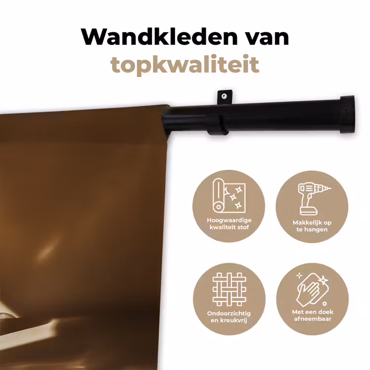 Glas - Ijskoffie - Schaduw - Bruin Wandkleed katoen klein -sfeer2