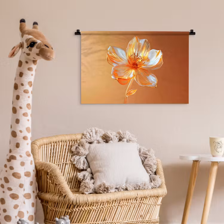 Glazen - Bloem - Oranje Wandkleed katoen klein -wsfeer5_kind