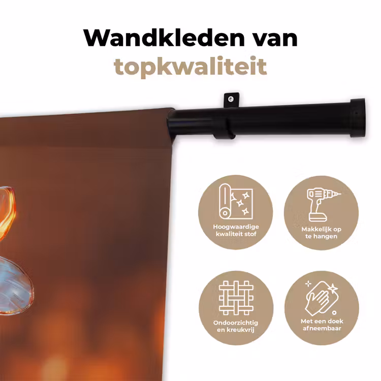 Glazen - Bloem - Zonlicht Wandkleed katoen klein -sfeer2