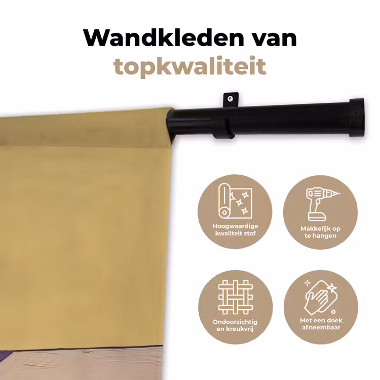 Glazen - Fles - Illustratie - Melk Wandkleed katoen klein -sfeer2