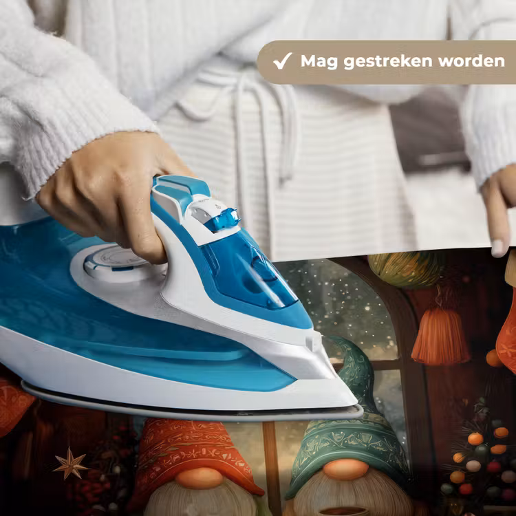 Gnooms - Kerst - Raam - Kleurrijk Wandkleed katoen klein -sfeer9