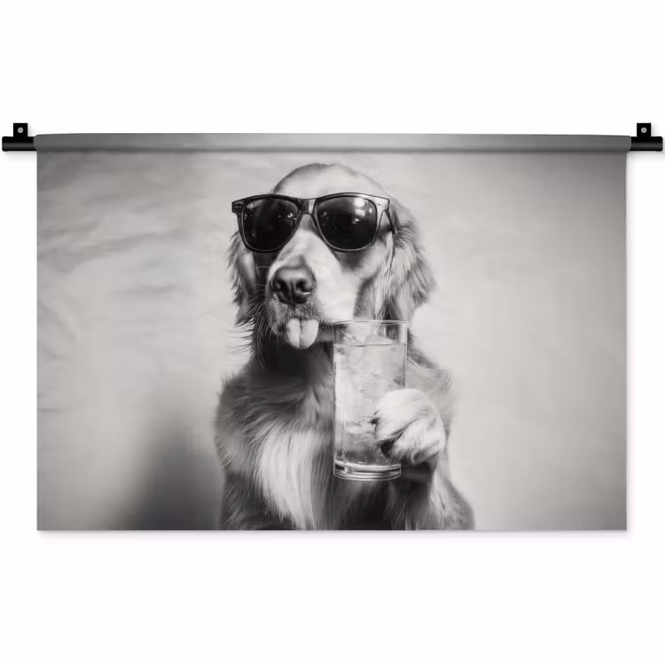 Golden retriever - Hond - Zonnebril - Gkas Wandkleed katoen klein -zz3d