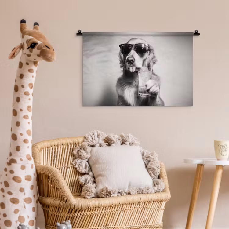 Golden retriever - Hond - Zonnebril - Gkas Wandkleed katoen klein -wsfeer5_kind
