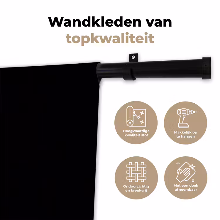 Golfbal - Minimalistisch - Wit Wandkleed katoen klein -sfeer2