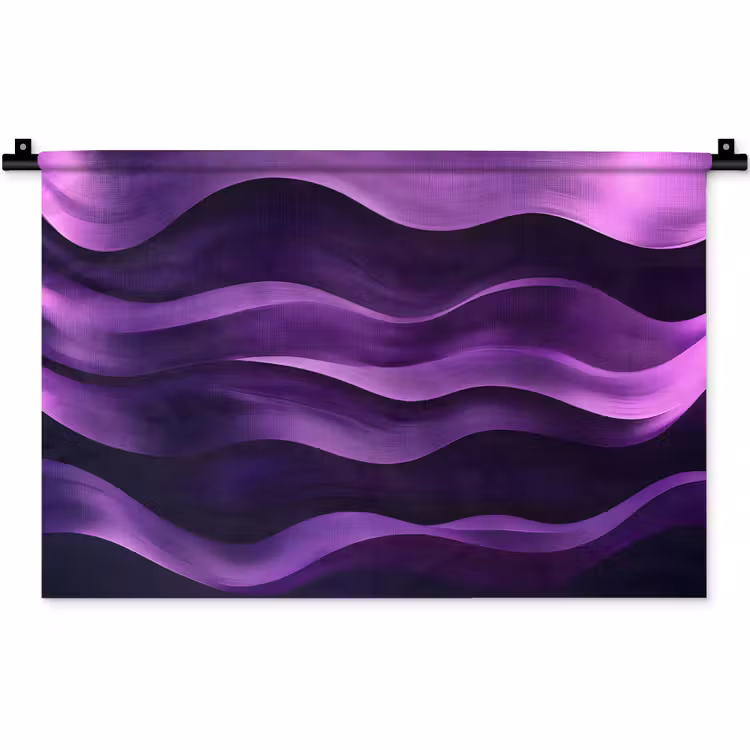 Golven - Abstract - Paars Wandkleed katoen klein -zz3d
