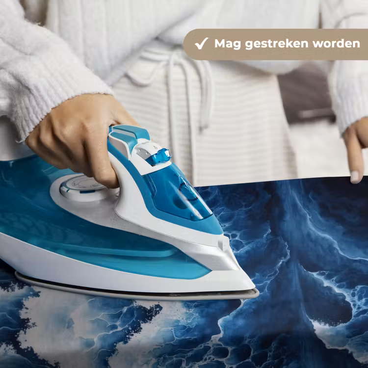 Golven - Blauw - Schuim Wandkleed katoen klein -sfeer9