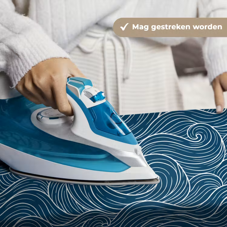 Golven - Spiraal - Water - Abstract - Blauw Wandkleed katoen klein -sfeer9