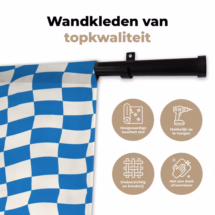 Golvend - Patroon - Blauw Wandkleed katoen klein 269 -sfeer2