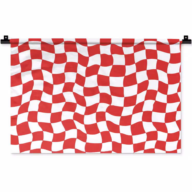 Golvend - Patroon - Rood Wandkleed katoen klein 269 -zz3d