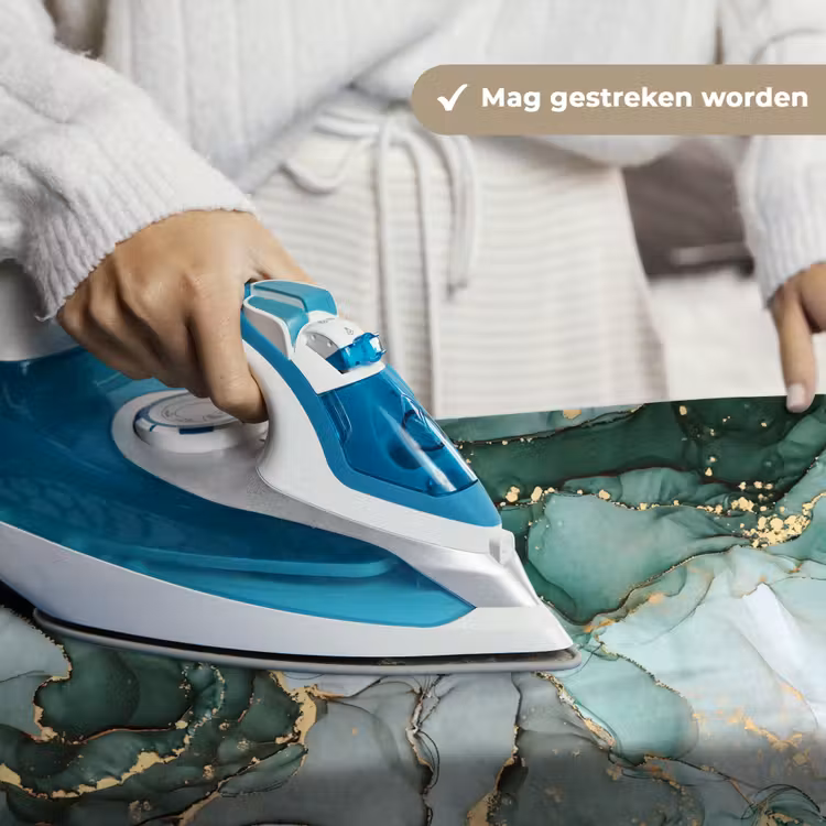 Goud - Marmer - Groen - Luxe - Marmerlook - Grijs Wandkleed katoen klein -sfeer9