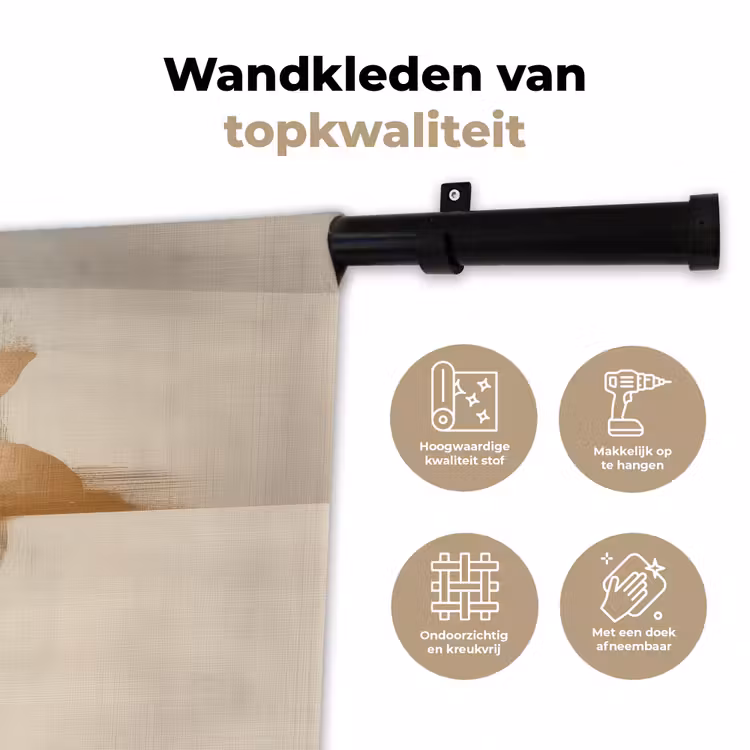Goud - Vrouw - Rechthoeken Wandkleed katoen klein -sfeer2
