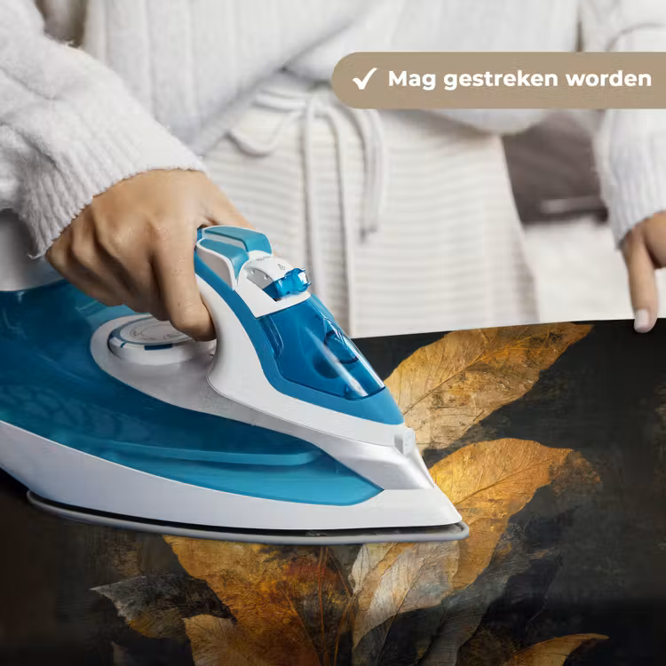 Gouden Bladcompositie – Botanische Luxe Wandkleed katoen klein -sfeer9