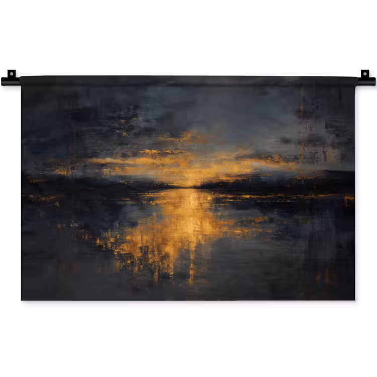 Gouden Reflectie op Water Wandkleed katoen klein -zz3d