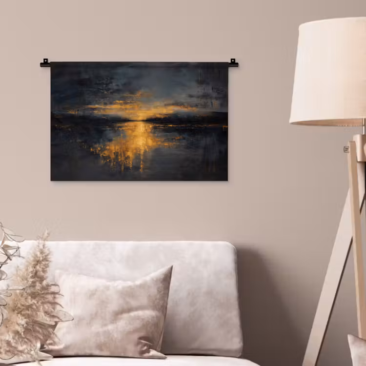 Gouden Reflectie op Water Wandkleed katoen klein -sfeer4