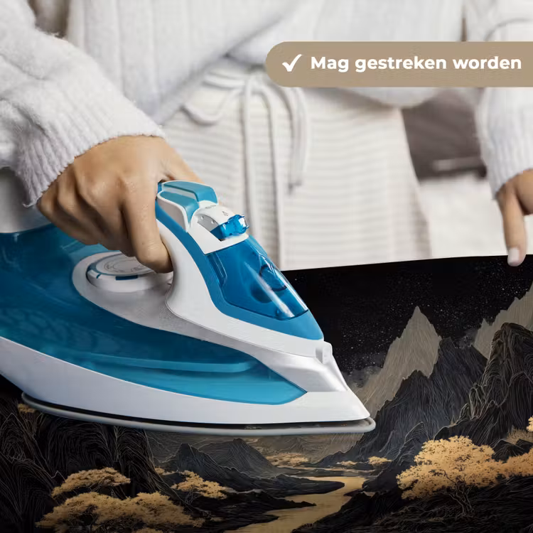 Gouden rivier - Bergen - Maan - Sterrenhemel Wandkleed katoen klein -sfeer9