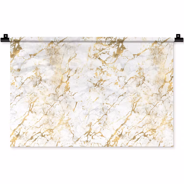 Goudspatten - Wit - Marmer Wandkleed katoen klein 269 -zz3d