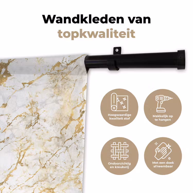 Goudspatten - Wit - Marmer Wandkleed katoen klein 269 -sfeer2