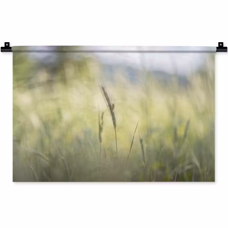 Graan - Aar - Natuur - Groen - Detail Wandkleed katoen klein -zz3d