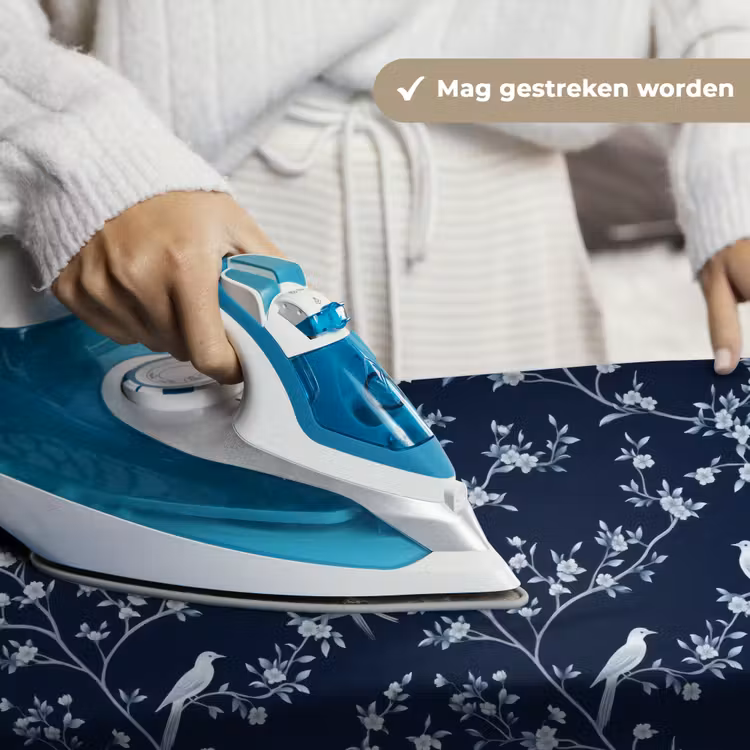 Grafisch - Bloesemtak - Blauw Wandkleed katoen klein 269 -sfeer9