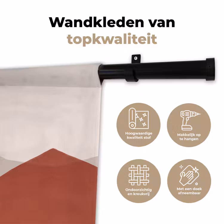 Gras - Landschap - Natuur - Abstract - Beige Wandkleed katoen klein -sfeer2