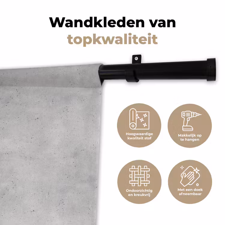 Grijs - Beton - Neutraal Wandkleed katoen klein 269 -sfeer2