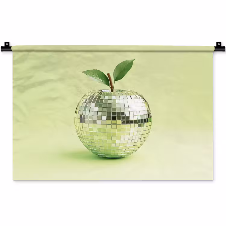 Groen - Disco - Decoratie - Appel Wandkleed katoen klein -zz3d
