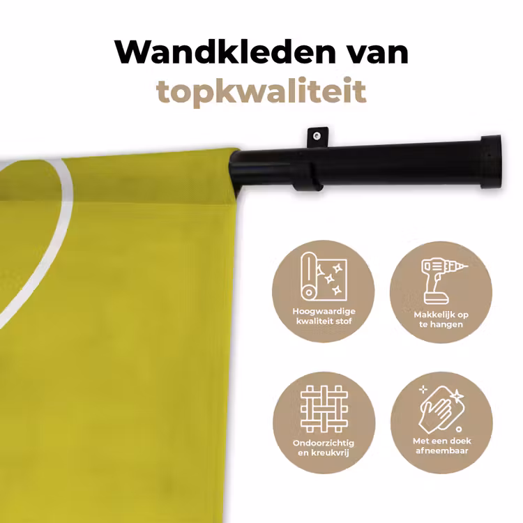 Groen - Hartjes - Wit Wandkleed katoen klein -sfeer2