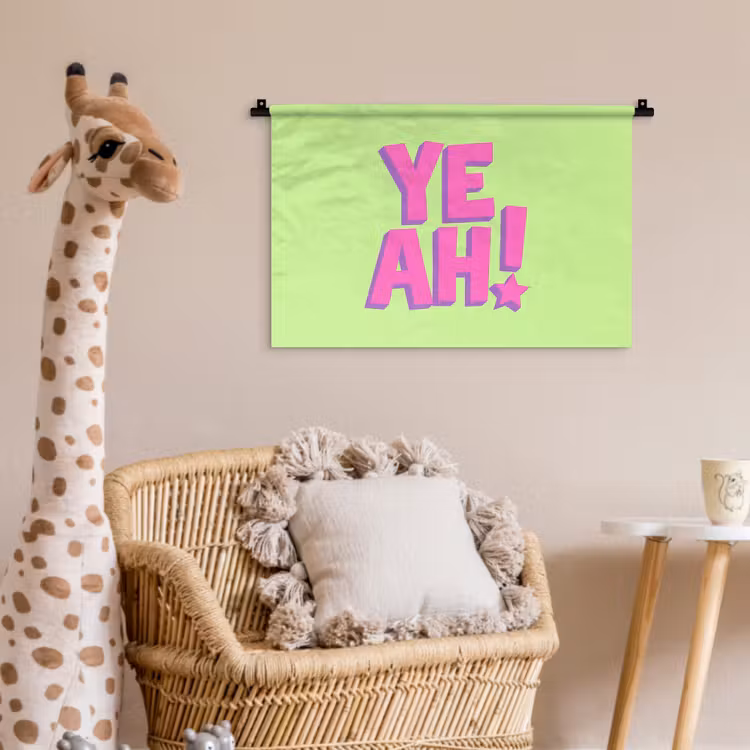 Groen - Neon - Quote Wandkleed katoen klein -wsfeer5_kind