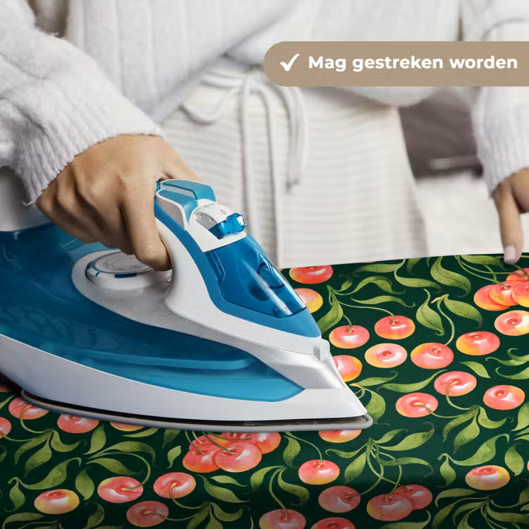 Groen - Rood - Kersen - Bladeren Wandkleed katoen klein 269 -sfeer9
