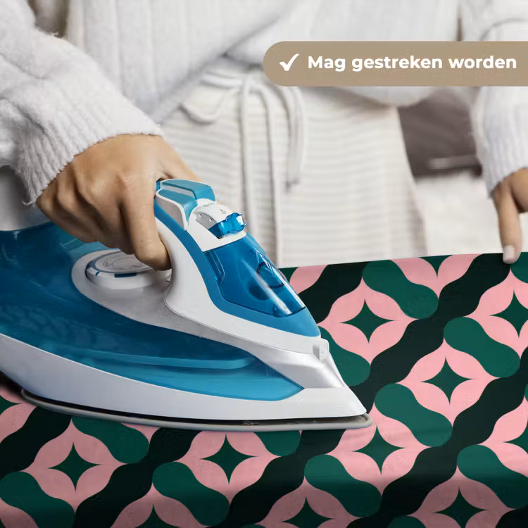 Groen - Roze - Retro - Sterren Wandkleed katoen klein 269 -sfeer9